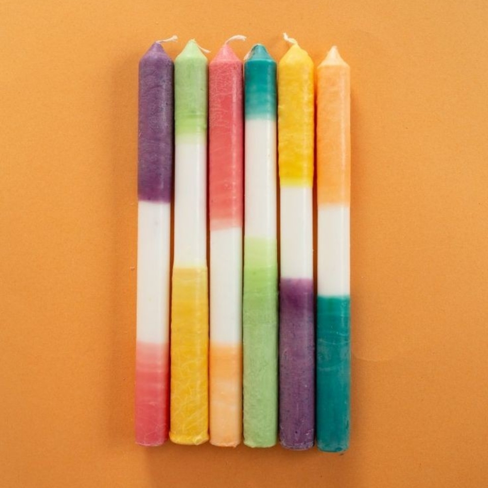 Dipped colored candles